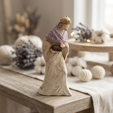Wise Man Purple (Gold) Decorative Nativity Figurine