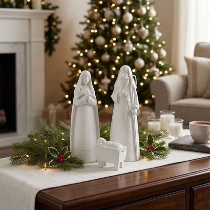 White Nativity Set.