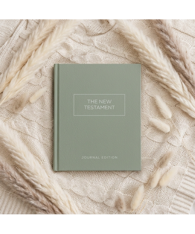 The New Testament, Journal Edition, Sage (Unlined)