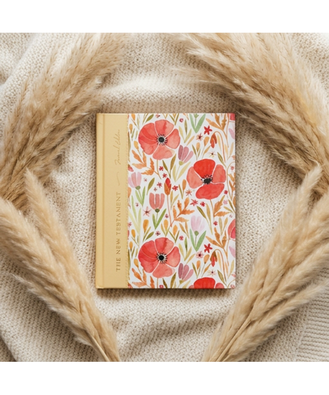 The New Testament, Journal Edition, Red Floral (No Index)
