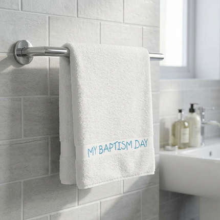 My baptism day towel - Blue