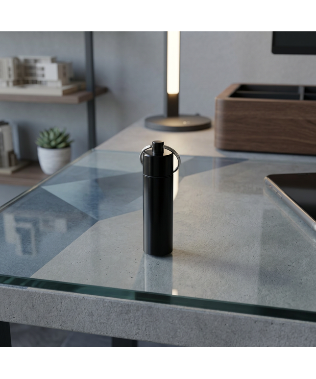 Black Oil Vial Key Ring
