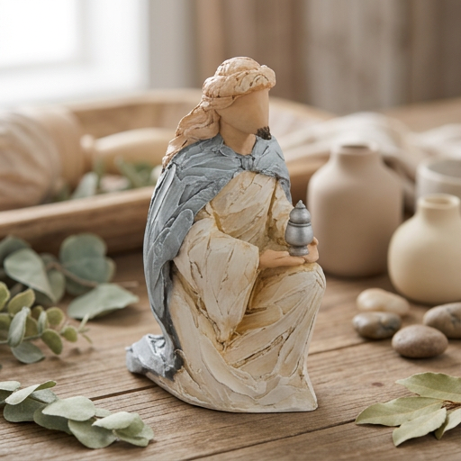 Wise Man Blue (Myrrh) Decorative Nativity Figurine