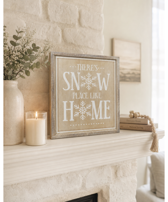 There's Snow Place Like Home Reversible Wooden Sign