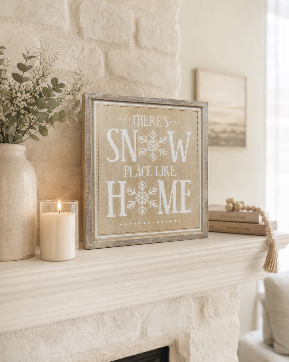 There's Snow Place Like Home Reversible Wooden Sign