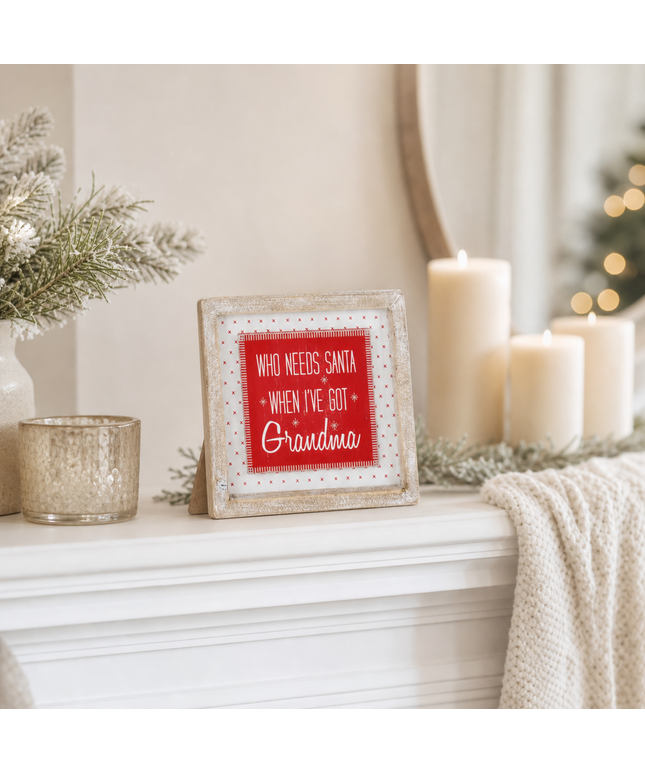 GrandKids Welcome Reversible Wooden Sign