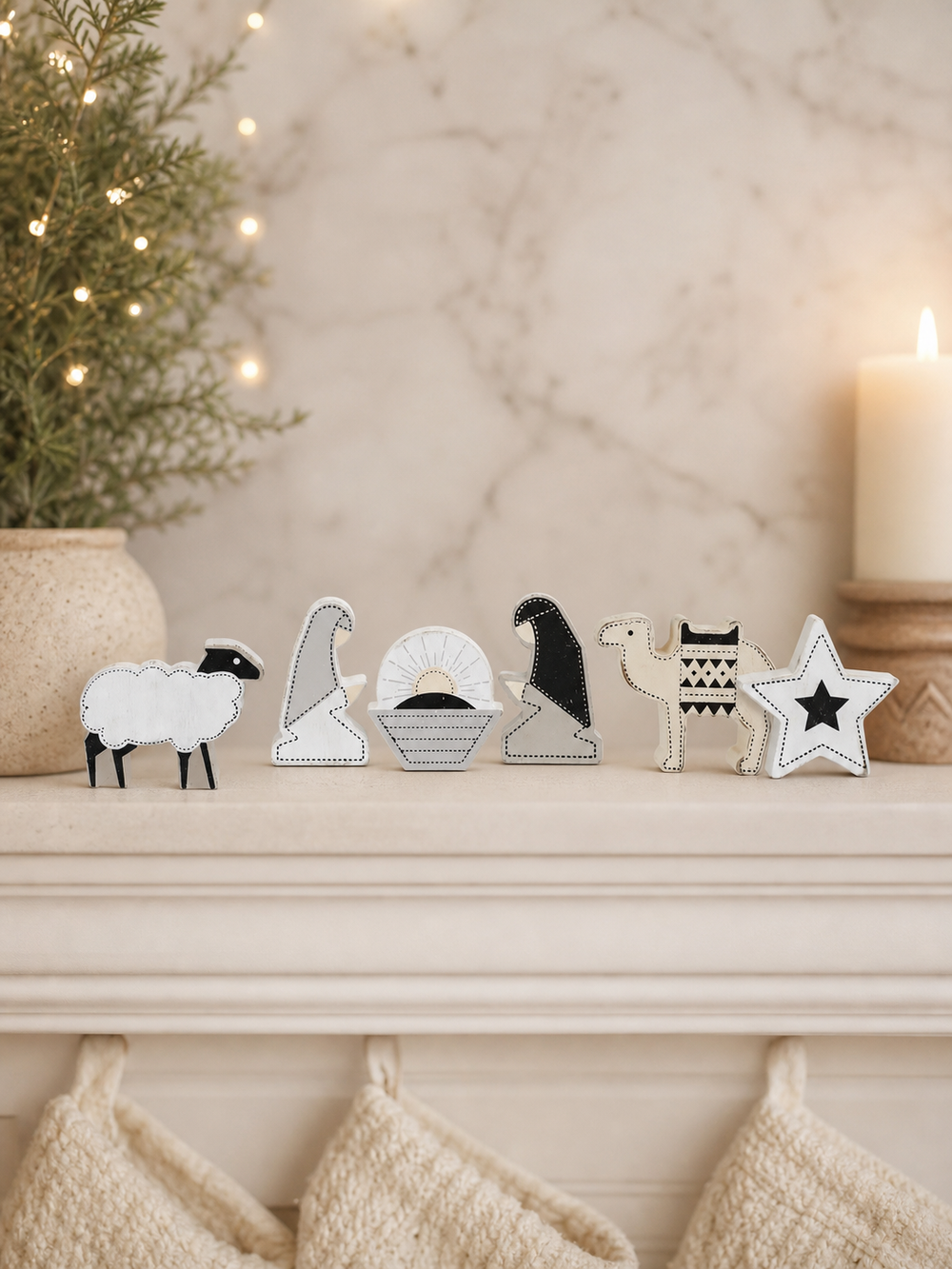 6 Piece Wooden Nativity