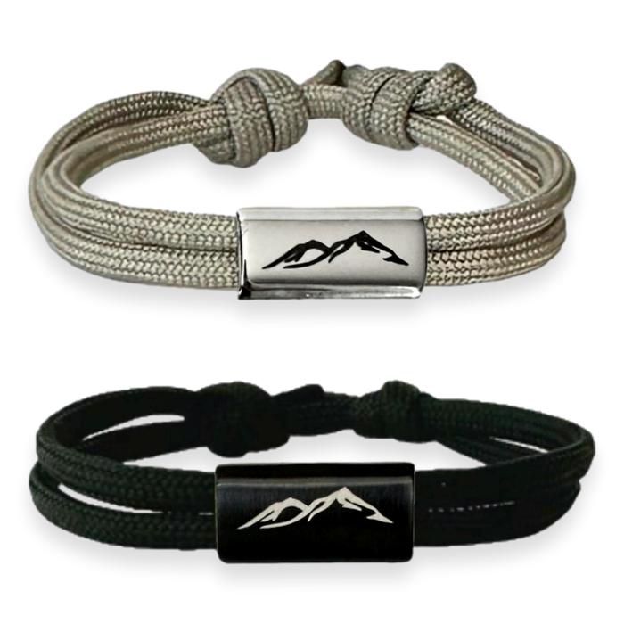 Go Be Great! Surfer Sailing Cord Rope Bracelet with Mountain Bead