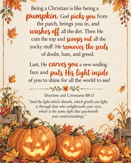 Pumpkins are like Christians - ministering printable
