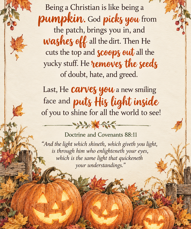Pumpkins are like Christians - ministering printable