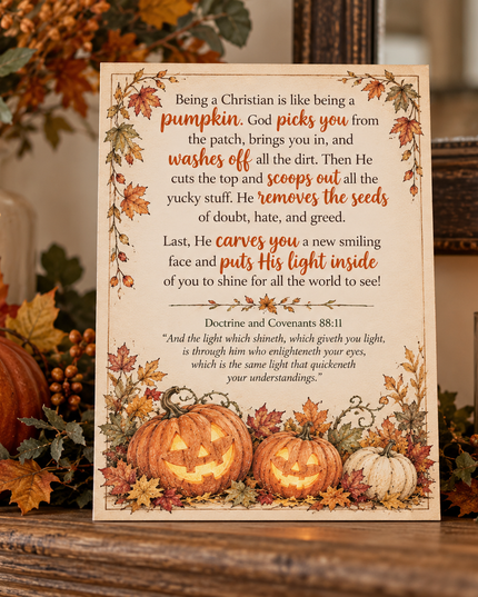Pumpkins are like Christians - ministering printable