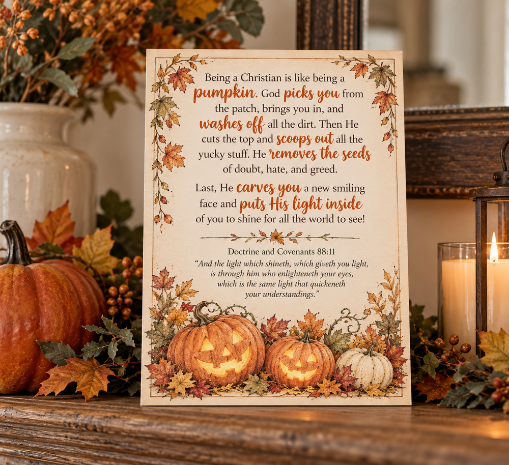Pumpkins are like Christians - ministering printable