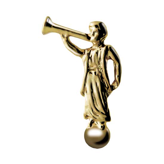 Angel Moroni Shiny Gold Plated Pin