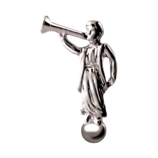 Angel Moroni Shiny Silver Plated Pin