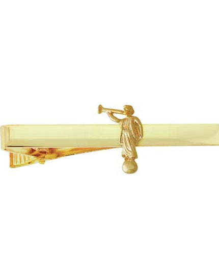 Angel Moroni Shiny Gold Tie Bar