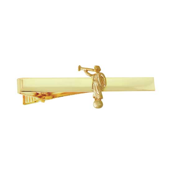 Angel Moroni Shiny Gold Tie Bar