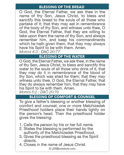 Pocket Priesthood Ordinance Card