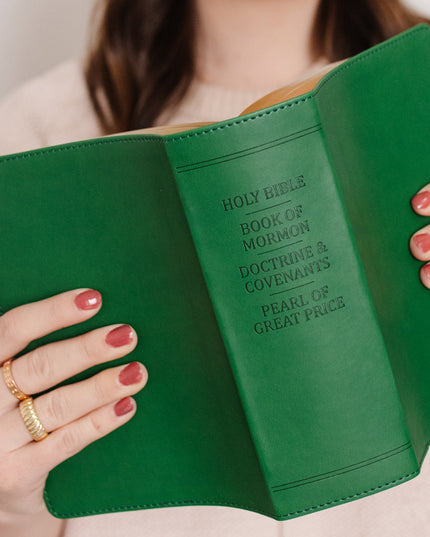 Hand-Bound Simulated Leather Quad - Highland Green