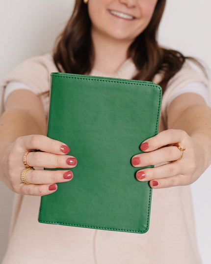 Hand-Bound Simulated Leather Quad - Highland Green
