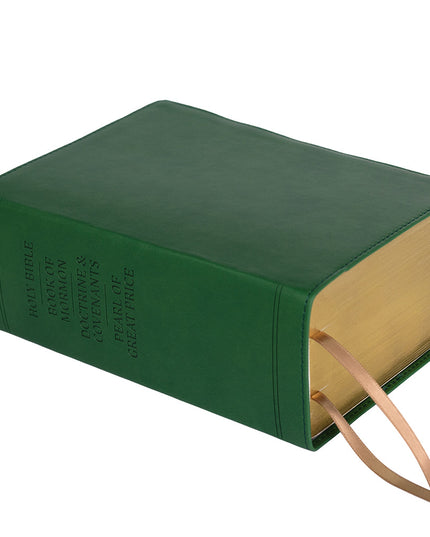 Hand-Bound Simulated Leather Quad - Highland Green