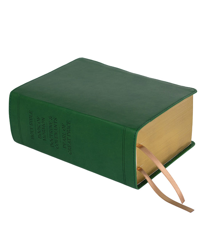 Hand-Bound Simulated Leather Quad - Highland Green