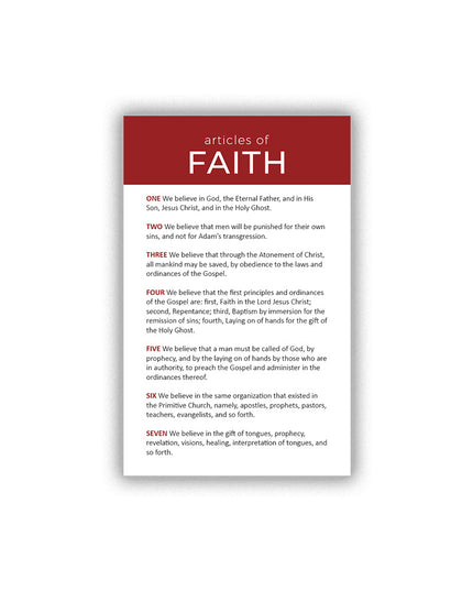 Articles of faith Pocket Cards