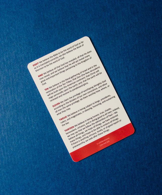 Articles of faith Pocket Cards