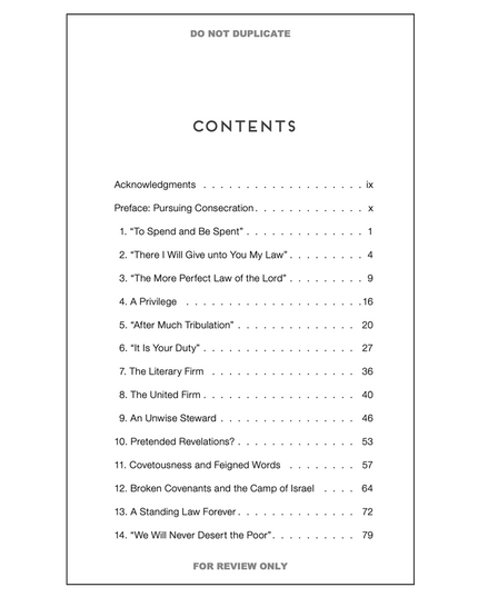 Let's Talk about the Law of Consecration