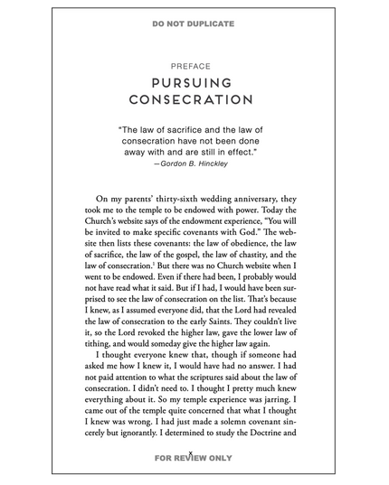 Let's Talk about the Law of Consecration