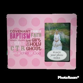 Pink Polka Dots Baptism Frame