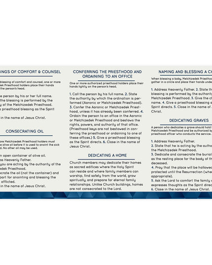 Tri-Fold Priesthood Ordinance Card