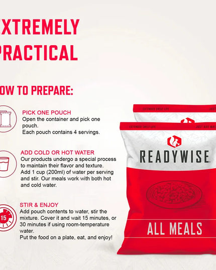 60 Serving Freeze Dried Breakfast & Entree, DryBag, Up To 25 Years