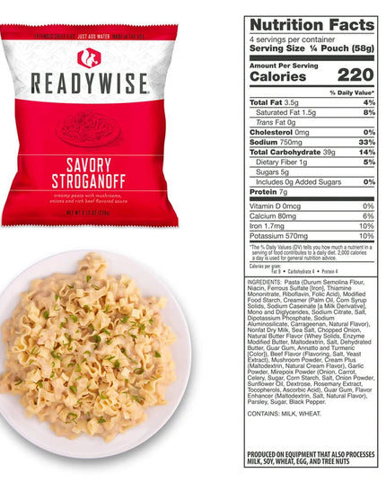 60 Serving Freeze Dried Breakfast & Entree, DryBag, Up To 25 Years
