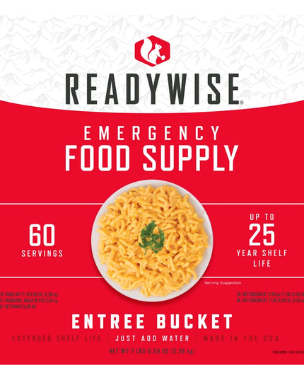 ReadyWise, 60 Servings, Lunch & Dinner, 13 Different Recipies, Grab & Go, Freeze Dried, Up To 25 Years Shelf Life, Emergency Food, 7 Days Food For 1 Person