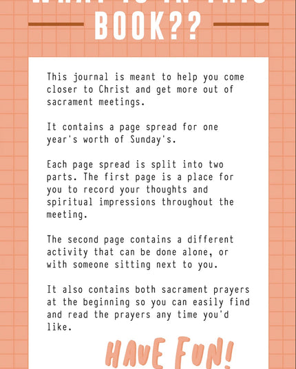 Youth Sacrament Journal
