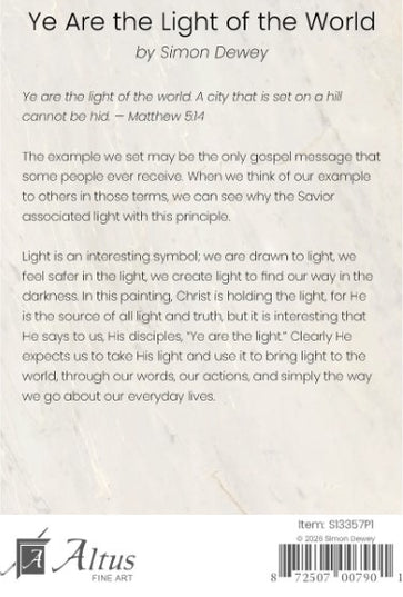 Ye Are the Light of The World, by Simon Dewey 5x7 Print