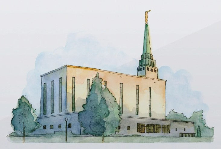 London Temple 6"x 8" Print