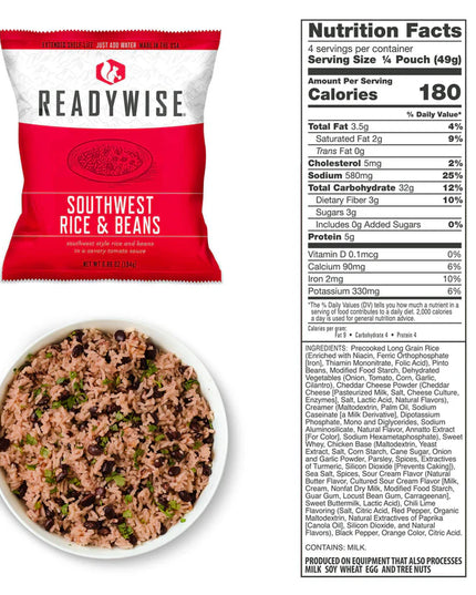 ReadyWise, 60 Servings, Lunch & Dinner, 13 Different Recipies, Grab & Go, Freeze Dried, Up To 25 Years Shelf Life, Emergency Food, 7 Days Food For 1 Person