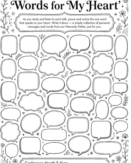 Words for my Heart - General Conference notes - INSTANT FREE DOWNLOAD
