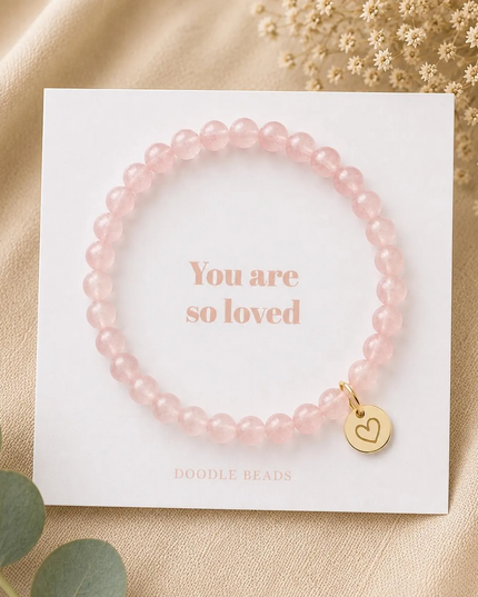 You Are So Loved Beaded Rose Quartz Bracelet