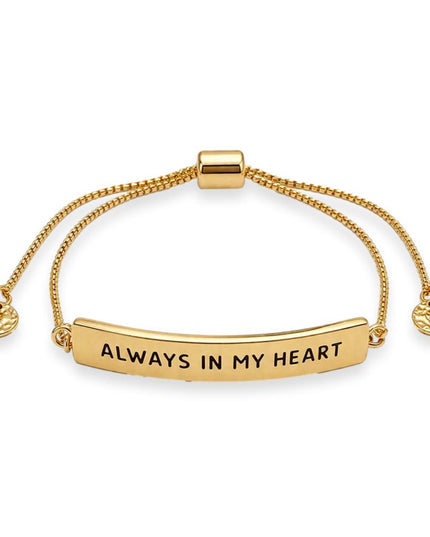 Always in my Heart Stamped Bar Bracelet