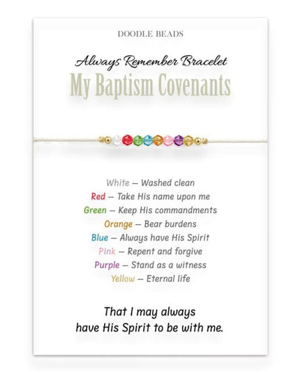 Always Remember Rainbow Beaded Baptism Necklace or Bracelet