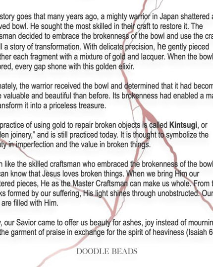 Beautifully Broken Kintsugi Necklace & Card
