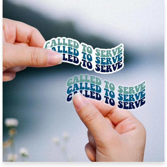 Called to Serve Vinyl Sticker, Wave