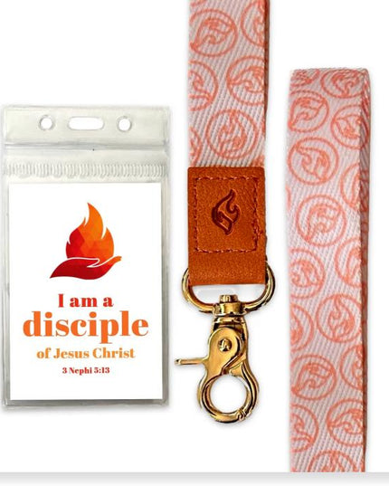 I am a Disciple of Jesus Christ Wrist Lanyard Keyring + Temple Recommend Holder