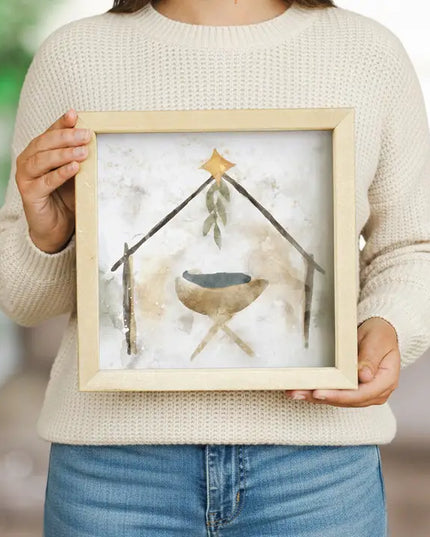 Watercolor Manger - Rustic Frames