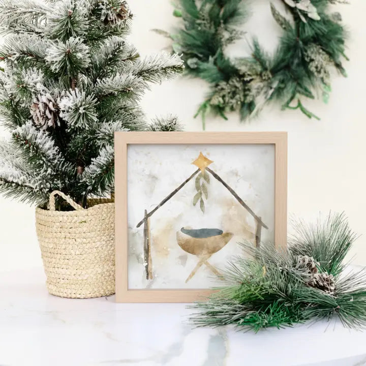 Watercolor Manger - Rustic Frames