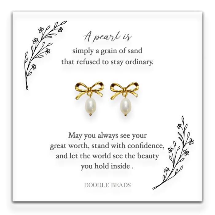 Pearl Bow Earrings