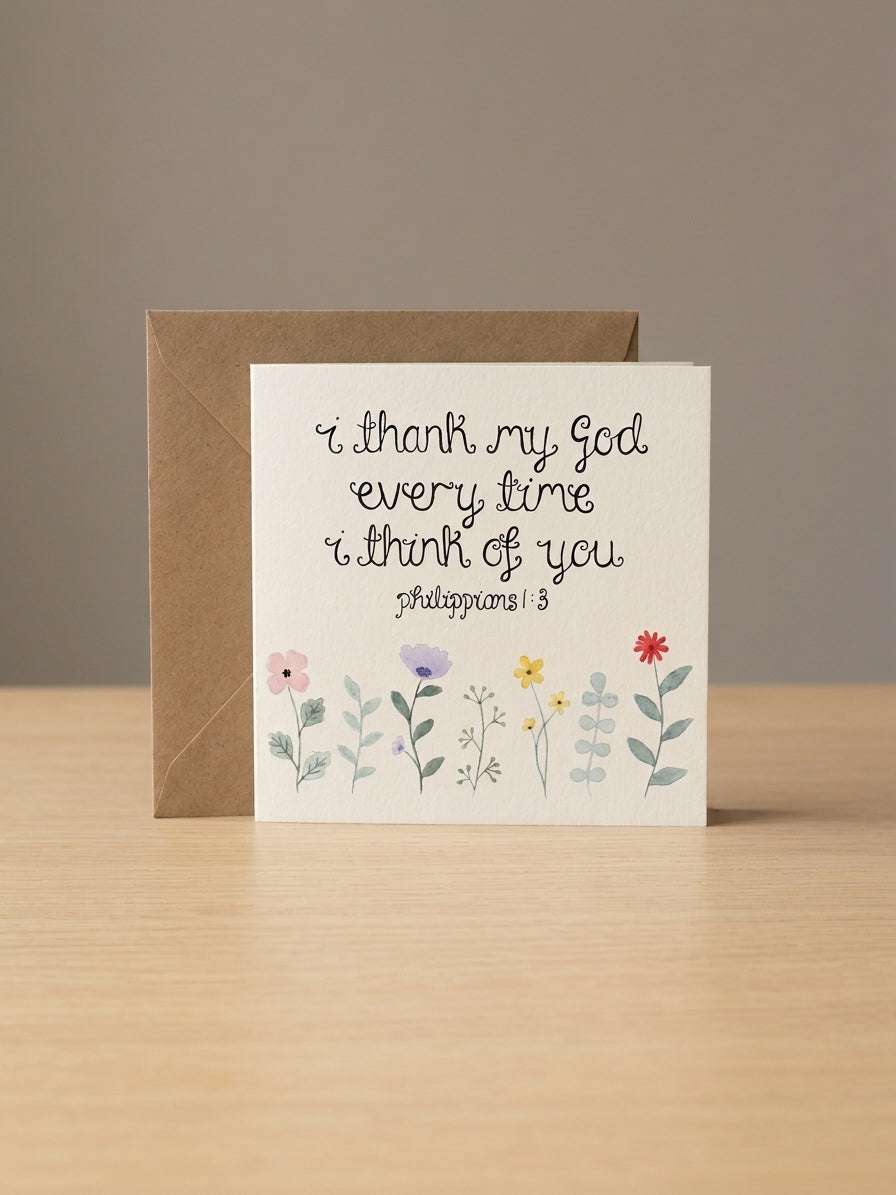 I thank my God every time i think of you Card
