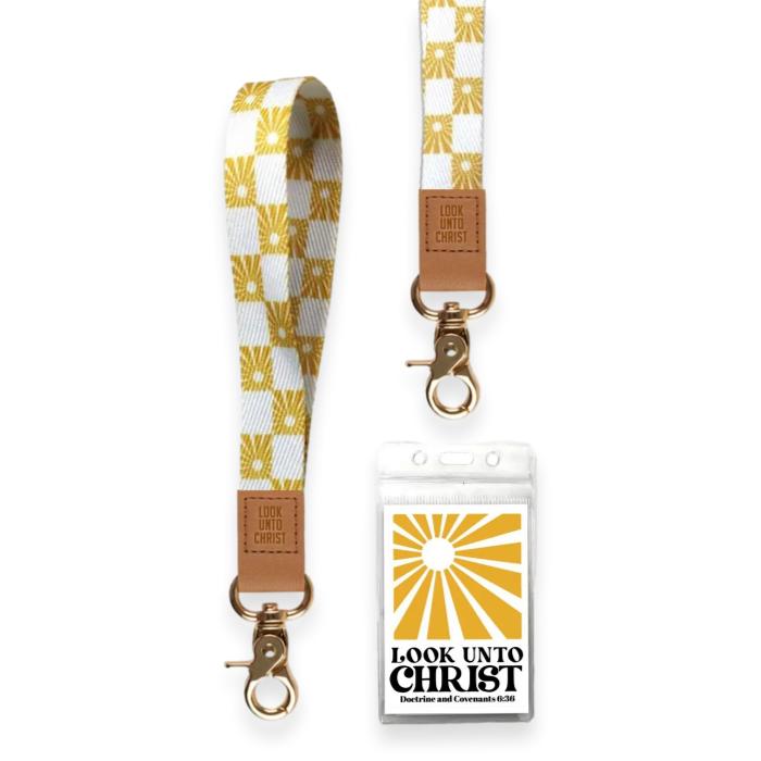 Look Unto Christ Neck Lanyards with Temple Recommend Holder or Keyring